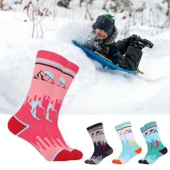 1 пара носков для пеших прогулок, дышащие зимние носки с защитой от скатывания, деликатные зимние носки для катания на лыжах, сноуборде, коньках на зиму