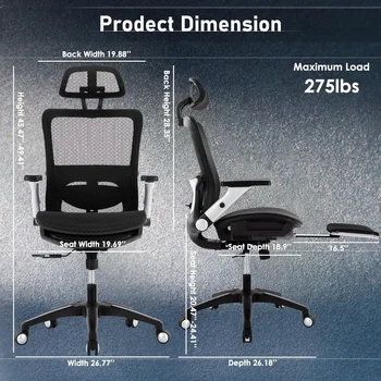 Эргономичный Сетчатый Офисный стул С Подставкой для ног Компьютерное Кресло Компьютерный Исполнительный Стол Кресло С Подголовником и 4D Откидывающимися Подлокотниками
