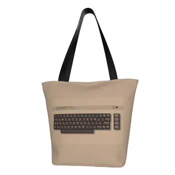 Сумка для покупок Commodore 64, забавная мультимедийная компьютерная сумка C64 Amiga, холщовая сумка для покупок, сумки большой емкости