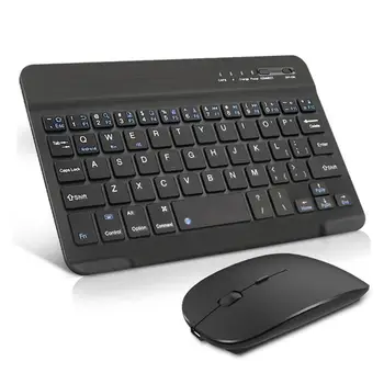 Беспроводная клавиатура и мышь, совместимая с Bluetooth, мини-ультратонкая перезаряжаемая клавиатура и мышь для систем Windows/ Android/IOS
