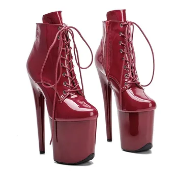 Auman Ale/ новинка, 20 см/8 дюймов, искусственная кожа, пикантные экзотические женские ботинки на платформе и высоком каблуке для вечеринок, обувь для танцев на шесте 049