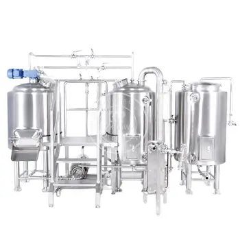 Система пивоварения пива в небольшом пабе объемом 200 л, 2 бака, Варочный цех, Электрическое паровое отопление, Индивидуальная комплектная система в комплекте 0