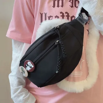 Повседневная трендовая поясная сумка Hip Pack, женские поясные сумки в уличном стиле, нейлоновые поясные сумки большой емкости, мужская нагрудная сумка через плечо в стиле хип-хоп
