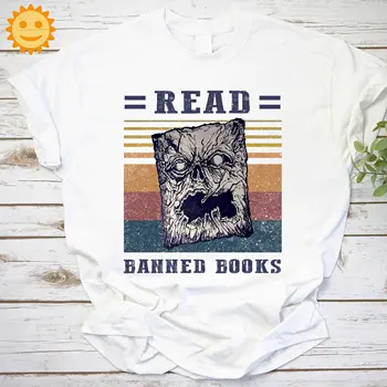 Винтажная футболка для любителей чтения запрещенных книг
