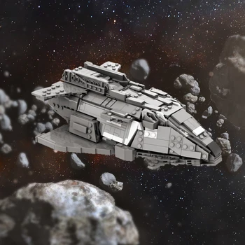 Космическая модель боевого корабля MOC Federal, кирпичи, элитный опасный космический корабль, крейсер, строительный блок, детская игрушка, подарок на день рождения 0