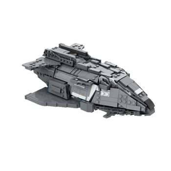 Космическая модель боевого корабля MOC Federal, кирпичи, элитный опасный космический корабль, крейсер, строительный блок, детская игрушка, подарок на день рождения 1
