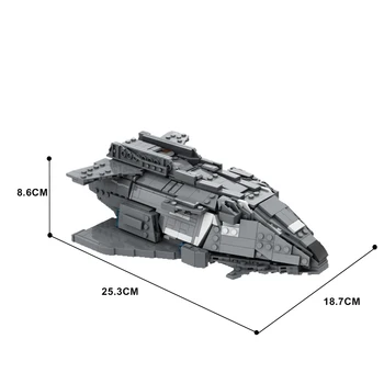 Космическая модель боевого корабля MOC Federal, кирпичи, элитный опасный космический корабль, крейсер, строительный блок, детская игрушка, подарок на день рождения 5