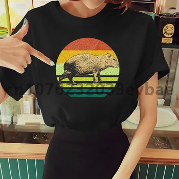 Милая мужская футболка с рисунком Капибары Kawaii, Повседневная Женская Одежда с принтом, Модная Мужская футболка с короткими рукавами, Женская рубашка 0