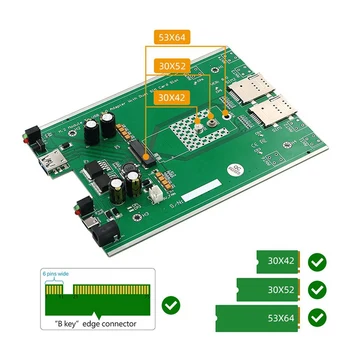 3X NGFF (M.2) Модуль 4G/5G к адаптеру USB 3.0 с вентилятором охлаждения/слотом для двух SIM-карт и вспомогательным питанием