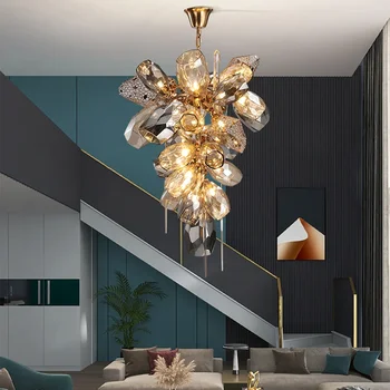 Двухуровневая Строительная люстра в художественном смысле; Креативный Хрустальный подвесной светильник для гостиной; Современная Итальянская дизайнерская люстра; Освещение