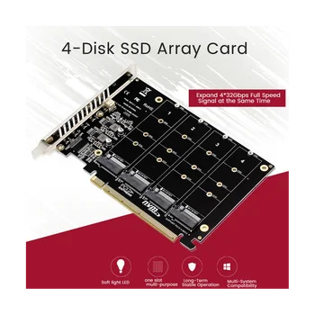 4 Порта M.2 NVMe SSD в PCIE X16M, карта расширения для преобразования жесткого диска с ключом, скорость передачи 4 X 32 Гбит/с 2