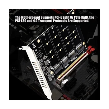 4 Порта M.2 NVMe SSD в PCIE X16M, карта расширения для преобразования жесткого диска с ключом, скорость передачи 4 X 32 Гбит/с 3