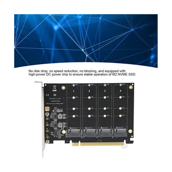 4 Порта M.2 NVMe SSD в PCIE X16M, карта расширения для преобразования жесткого диска с ключом, скорость передачи 4 X 32 Гбит/с 5