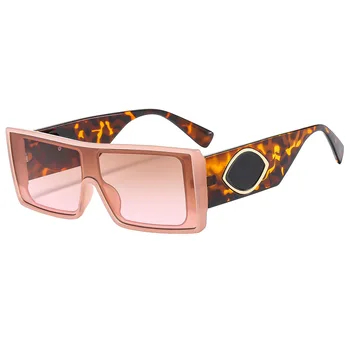 Солнцезащитные очки в стиле ретро, прямоугольные солнцезащитные очки, женские модные брендовые дизайнерские синие розовые оттенки, UV400, Мужские солнцезащитные очки контрастного цвета.