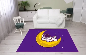 Космический ковер, Ковер Астронавта, Фиолетовый ковер с принтом, Турецкий ковер для гостиной, Детский коврик для скалолазания, нескользящий декор детской спальни