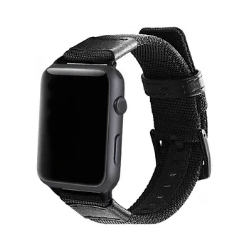 Нейлон + Кожаный ремешок для apple watch series 6 5 4 3 se ремешок iWatch 38 мм 42 мм браслет Apple watch series 3 4 se 6 ремешок 40 мм 44 мм 1