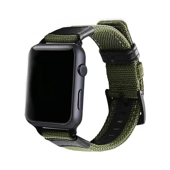 Нейлон + Кожаный ремешок для apple watch series 6 5 4 3 se ремешок iWatch 38 мм 42 мм браслет Apple watch series 3 4 se 6 ремешок 40 мм 44 мм 2