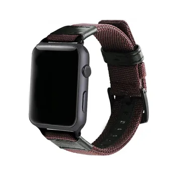 Нейлон + Кожаный ремешок для apple watch series 6 5 4 3 se ремешок iWatch 38 мм 42 мм браслет Apple watch series 3 4 se 6 ремешок 40 мм 44 мм 3