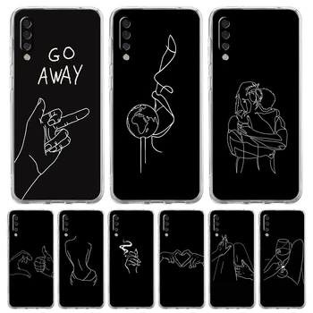 Абстрактная Линия, Сексуальная Пара, Прозрачный Чехол для телефона Samsung Galaxy A12 A22 A50 A70 A40 A10 A20 A30 A02 A03S A04, сумки-чехлы