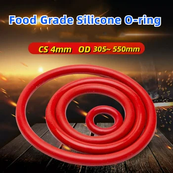 1 шт. OD 305-550 мм * Толщина (CS) 4 мм, красное силиконовое уплотнительное кольцо, пищевое уплотнительное кольцо, водонепроницаемое и изолированное