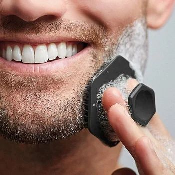 Мужская щетка-скруббер для чистки лица Силиконовая миниатюрная щетка для глубокой очистки лица от бритья, массажная щетка-скраб для лица, очиститель для лица