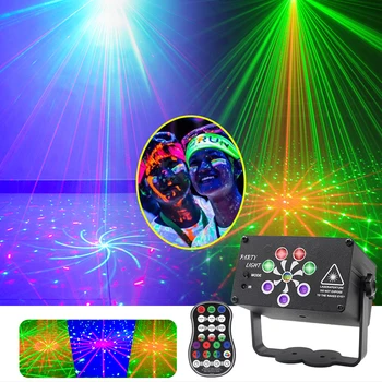 УФ-Черный Лазерный Свет Для Вечеринки 5V USB 6/8 Отверстий DJ Disco Stage LED Strobe Beam Light 60 Pattern Sound Активирован для DJ Club Birthday 1