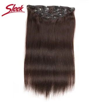 Гладкие прямые волосы, 7шт зажим для наращивания человеческих волос, бразильский медовый блонд # P27/613 Цветная заколка для наращивания волос Remy 1