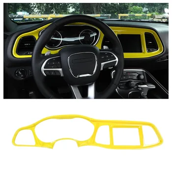 Отделка приборной панели консоли ABS желтого цвета 4 шт. для аксессуаров интерьера Doage Challenger Auto