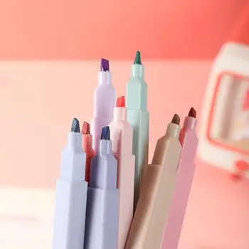 Непроницаемый цветной карандаш, привлекательный набор маркеров с двумя наконечниками, 12 ярких цветов, чернила, стойкие к размазыванию, удобные для студентов 4