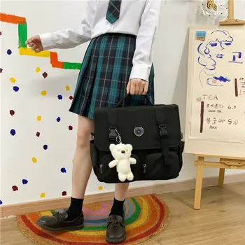 Школьный рюкзак для девочек в стиле Лолиты большого размера в Японском стиле, сумки через плечо, Школьный рюкзак для студентов, Сумки-мессенджеры JK, сумки-портфели, сумки для книг.