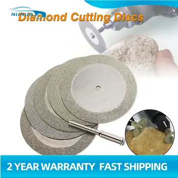 5шт Алмазный шлифовальный круг 50 мм, металлический режущий диск для вращающегося инструмента Dremel, пильный диск, режущий инструмент и 1 Абразивный инструмент для оправки 0