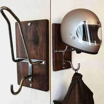Деревянный крючок для шлема в американском стиле, каркас шлема, Кронштейн для мотоциклетного шлема, каркас шлема, крючок для пальто из искусственной кожи для мотоцикла