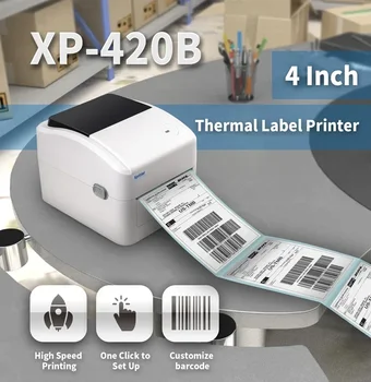 Термопринтер для наклеек с адресом доставки Xprinter XP-420B 4x6 Термопринтер XP-420B с адресом доставки 3