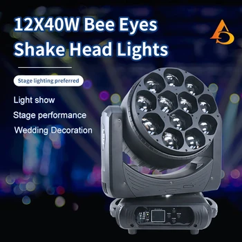 12x40W RGBW Beam Wash Zoom Lighting JMS WEBB LED Big Bees Eyes Rainbow Для Ночного Клуба Event Disco KTV Party DJ 3