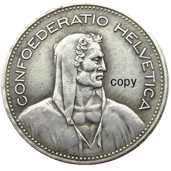 Швейцария 5Frs 1937-191967 6ШТ Дата для Выбранной Посеребренной монеты Creative Copy (31,45 мм)