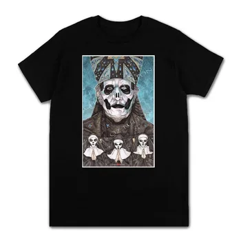Мужская футболка 2024 Ghosts с принтом черепа в стиле Хард-Рок, летняя классическая повседневная футболка из 100% хлопка с круглым вырезом и коротким рукавом, модная свободная футболка 3