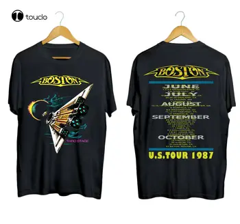 Бостонская группа 1987 Турне по США Третий этап Космический корабль Унисекс Футболка S-5Xl Пользовательские футболки Aldult Teen Унисекс с цифровой печатью