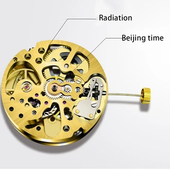 Механизм Gold Skeleton 2004 года с обычной маятниковой регулировкой диаграммы направленности, полностью автоматический часовой механизм 2