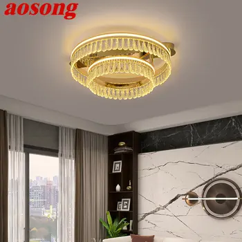 Потолочные светильники AOSONG Nordic Crystal LED Modern Light Роскошный Креативный Винтажный светильник для домашнего декора гостиной спальни
