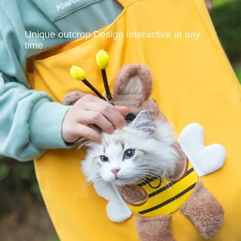 Дорожная сумка-переноска для кошек, милая холщовая сумка-пчелка на плечо, сумка для собак малого и среднего размера, рюкзак для домашних животных