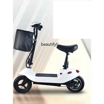 yj 10-дюймовый мини-скутер с бычьим колесом для взрослых, складной электромобиль 24 В
