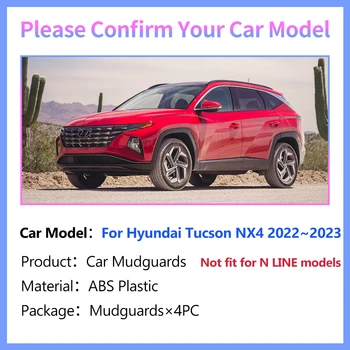 Автомобильные Брызговики для Hyundai Tucson NX4 2022 2023 Передние Задние Крылья Расширяющийся Брызговик Колеса Протектор Брызговик Чехлы Аксессуары 1