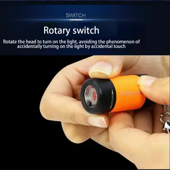 Светодиодный мини-фонарик, портативный USB Перезаряжаемый карманный брелок, фонарики, водонепроницаемый Походный фонарь для кемпинга на открытом воздухе