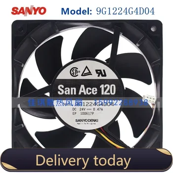 San Ace 120 120MM 12025 120x120x25MM Вентилятор Охлаждения Преобразователя частоты 120MM Вентилятор 9G1224G4D04 с 24V 0.47A 3PIN