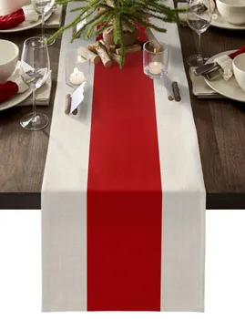 Красная настольная дорожка, украшение свадебного обеденного стола, Рождественская скатерть для обеденного стола