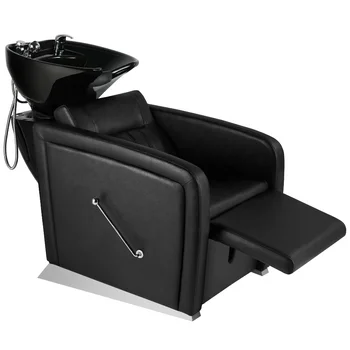 Новое кресло для шампуня в парикмахерской с керамической раковиной, регулируемым массажным креслом для шампуня, парикмахерскими мисками для шампуня, раковиной и стульями 1