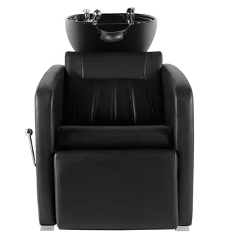 Новое кресло для шампуня в парикмахерской с керамической раковиной, регулируемым массажным креслом для шампуня, парикмахерскими мисками для шампуня, раковиной и стульями 2