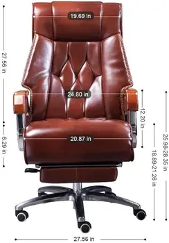 Массажное кресло Kinnls Adam с 7-точечными узлами вибрации Эргономичное офисное кресло с выдвижной подставкой для ног Игровое кресло из натуральной кожи 3