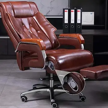 Массажное кресло Kinnls Adam с 7-точечными узлами вибрации Эргономичное офисное кресло с выдвижной подставкой для ног Игровое кресло из натуральной кожи 5