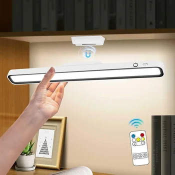 Настольная лампа под подсветкой шкафа, перезаряжаемая Портативная настольная лампа USB Led с магнитным затемнением для макияжа, чтения, кабинета, кухни